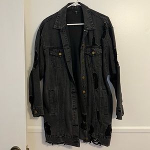 Oversized Distressed Denim Jacket